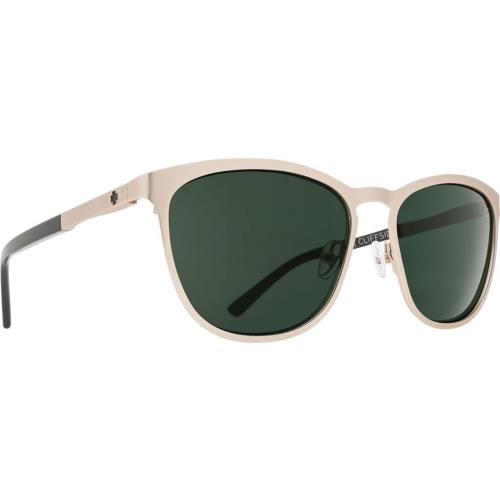 Spy Optic Sunglasses Cliffside Matte Gold Gloss Black Happy Grey Green Lens