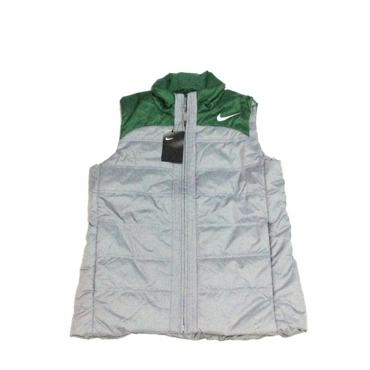 Nike Training Full Zip Puffer Vest Green Gray Women s Size Large