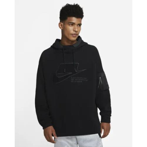 Nike Sportswear Nsw Men`s Medium M Pullover Hoodie Sweatshirt Black CU3797