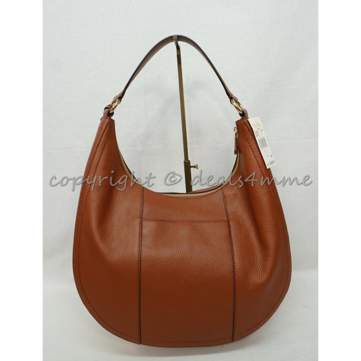 Michael Kors 38T1GL0H7L Lydia Large Leather Hobo / Shoulder Bag in Luggage Brown