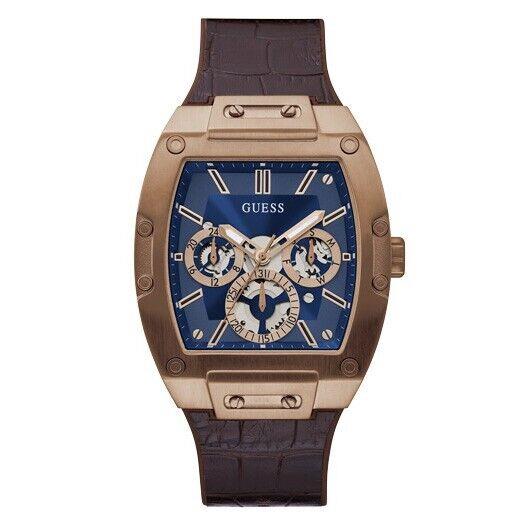 Guess Coffee Brown Watch with Leather/silicone Flex Strap GW0202G2