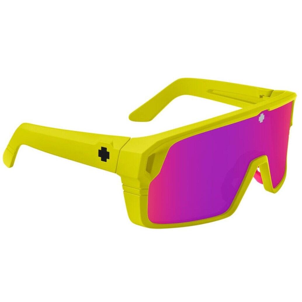 Spy Optic Monolith Sunglasses - Matte Neon Yellow / Happy Gray Green Pink