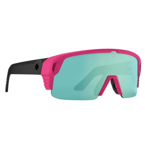 Spy Optic Monolith 5050 Sunglasses - Matte Neon Pink / Happy Bronze Lt Green