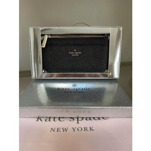 Kate Spade %authentic Shimmy Glitter Large Slim Cardholder Wallet Gift ...