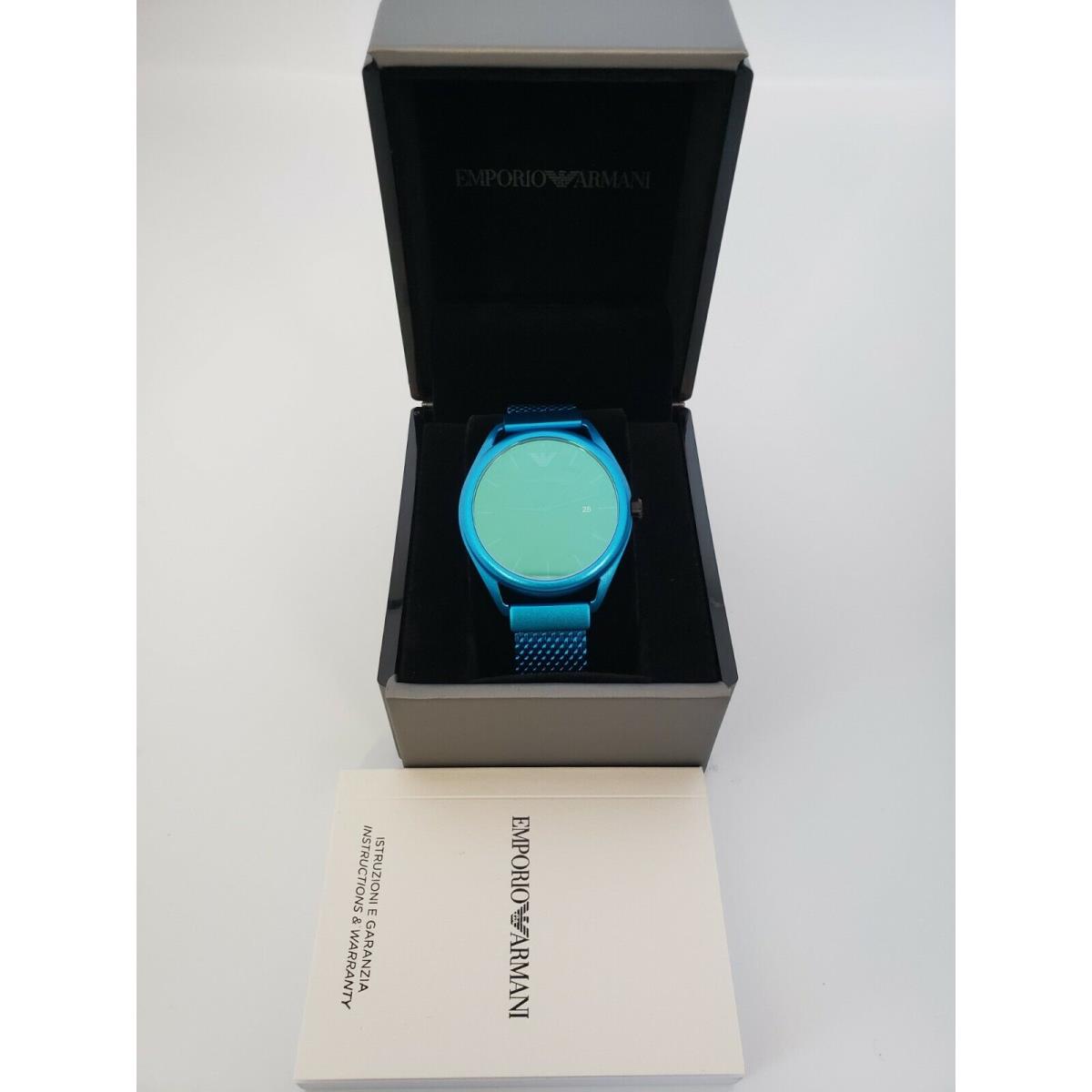 Emporio Armani Three-hand Date Matte Blue Aluminum Watch AR11328