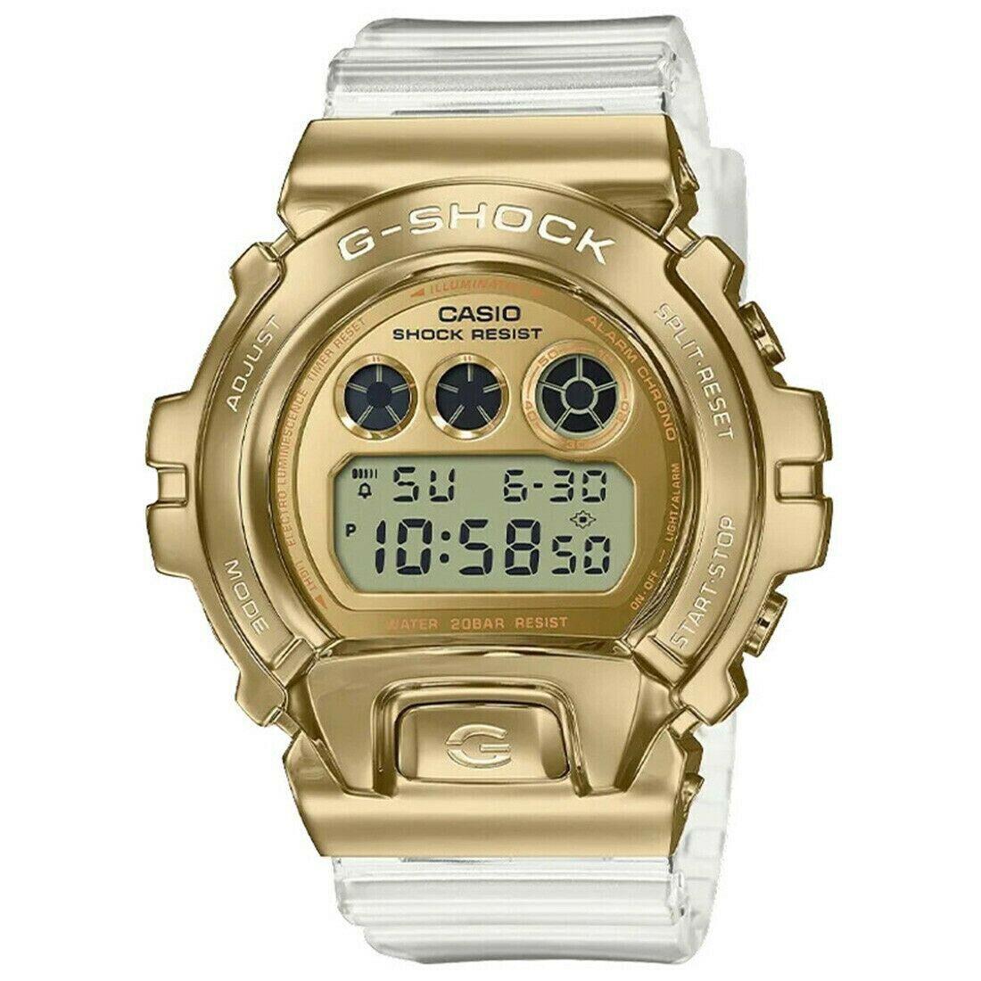 Casio GM6900SG-9 Men`s Transparent Band Gold Case Alarm Chrono G Shock Watch