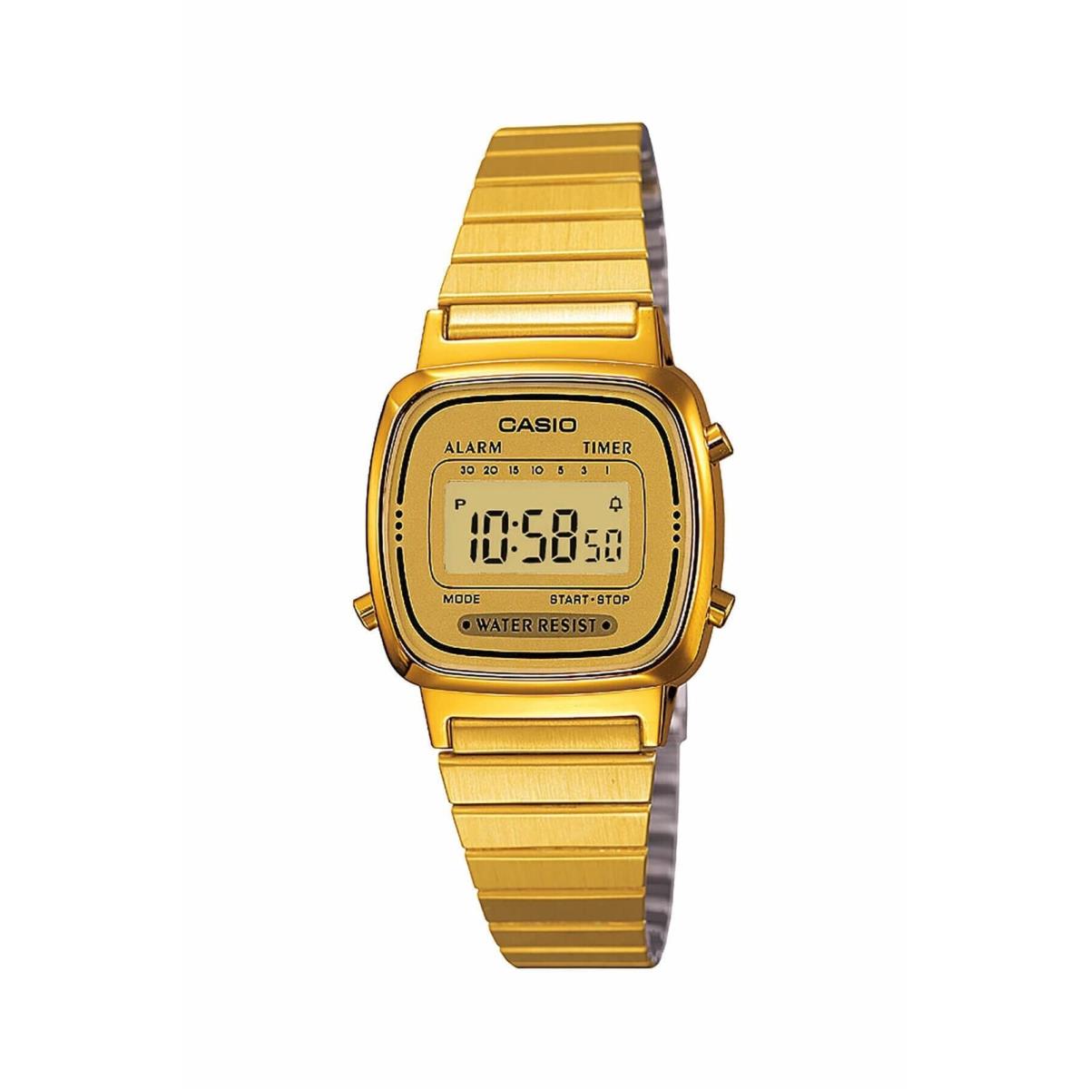 Casio Women`s LA670WGA-9 Gold Stainless-steel Quartz Watch with Digital Dial