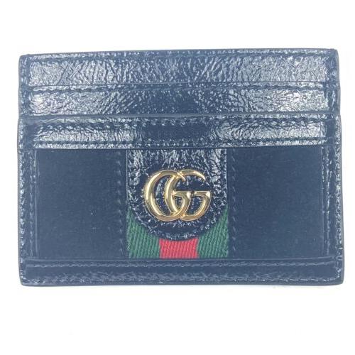 Gucci 523159 GG Ophidia Black Suede and Leather Card Case