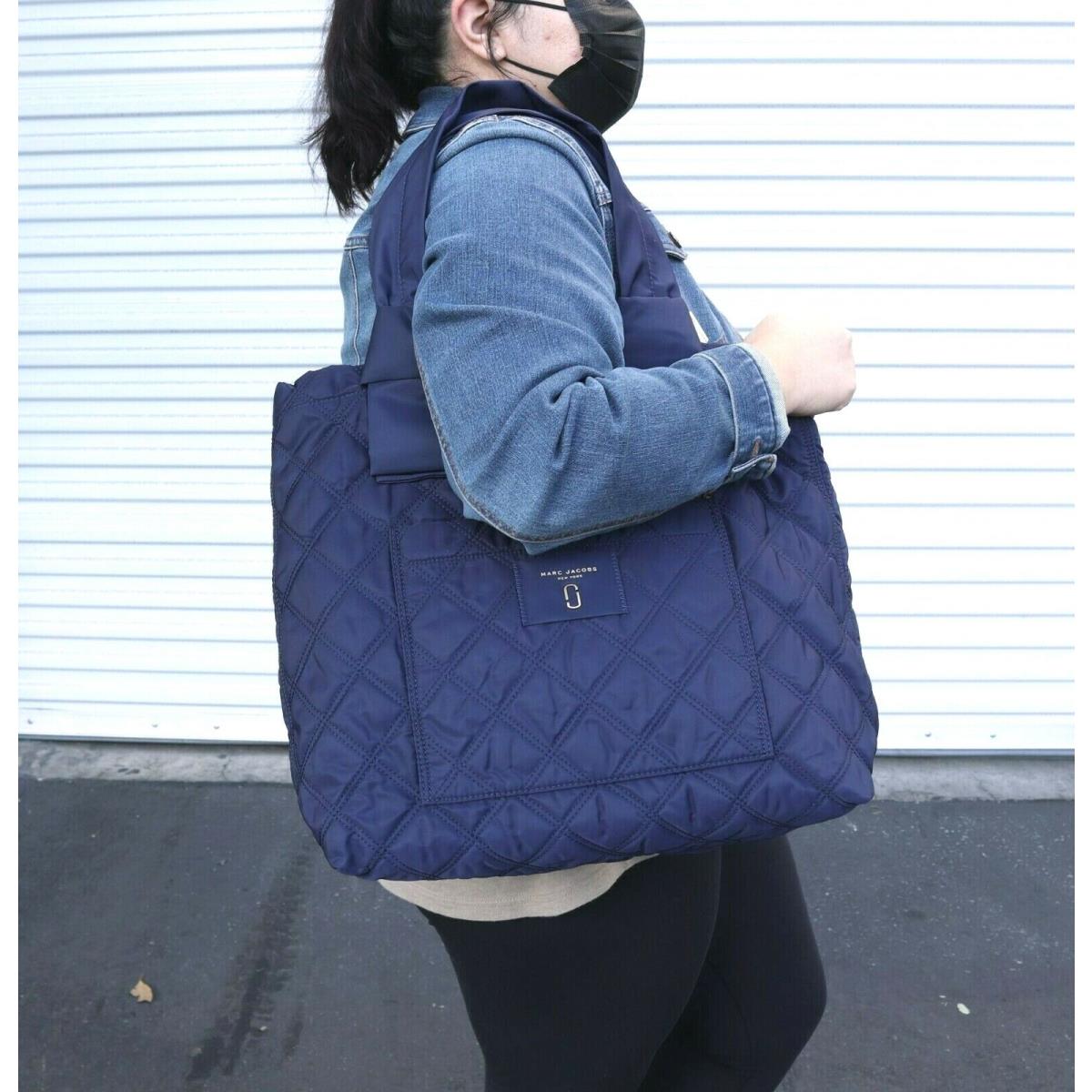 Marc Jacobs Nylon Quilted Large Bag Tote Midnight Blue