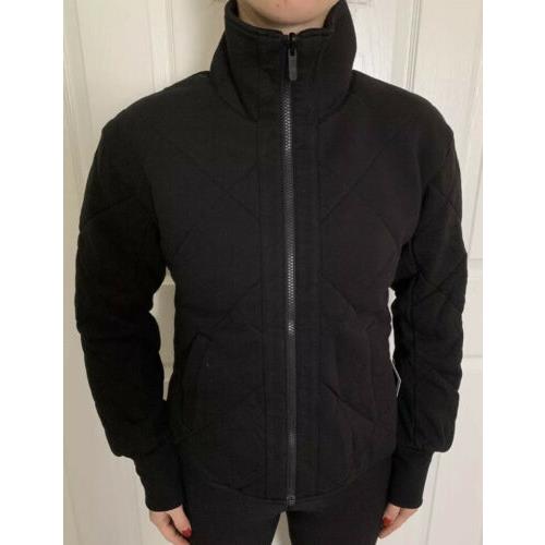 Lululemon Size 2 Forever Warm Jacket Black Blk Zip Quilted High Neck Reversible