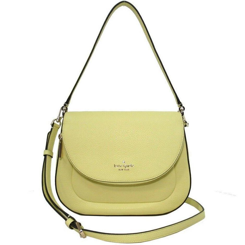 Kate Spade Leila Frosty Lime Leather Flap Shoulder Bag WKR00330 Yellow FS Y