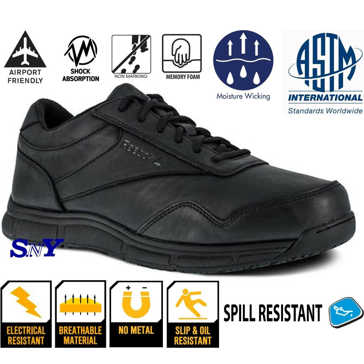 Reebok Service Work Slip Resistant Men`s Athletic Shoes Lightweight Non-marking