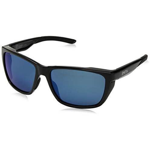 Smith Optic Longfin Unisex Wrap Sunglasses Black/chromapop Polarized Blue Mirror