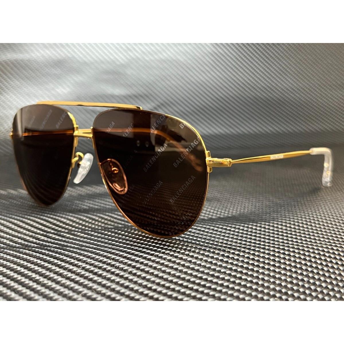 Balenciaga BB0013S 005 Gold Aviator Unisex 59 mm Sunglasses