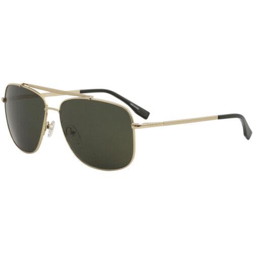 Lacoste Men`s Sunglasses Green Polycarbonate Lens Gold Metal Frame L188S 714 - Frame: Gold, Lens: Gray