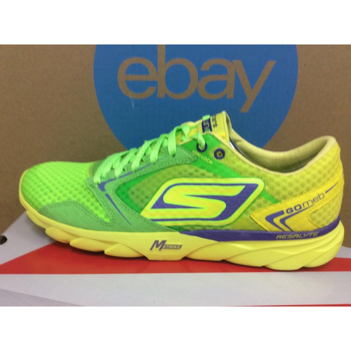 2013 Skechers Go Run Speed Women s Running Shoes Size 5 Gray Lime E11