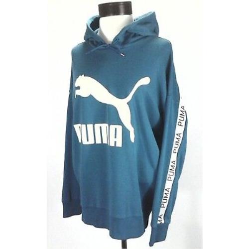 Puma Pullover Hoodie Jacket Revolt Teal Blue Speedcat Women`s S Rare Sample