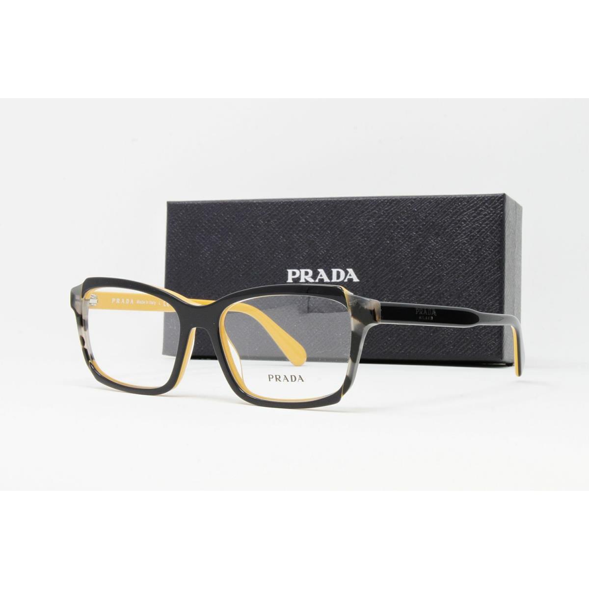 Prada PR01VV-30Z1 Women`s Eyeglasses Top Blue Yellow Grey Havana 53mm