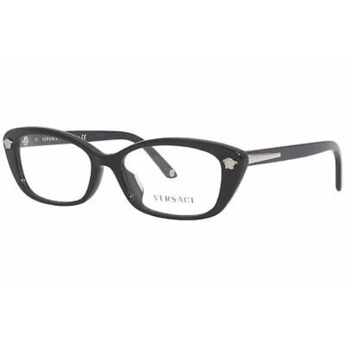 Versace 3159-A GB1 Eyeglasses Frame Men`s Black Full Rim Rectangular 53mm