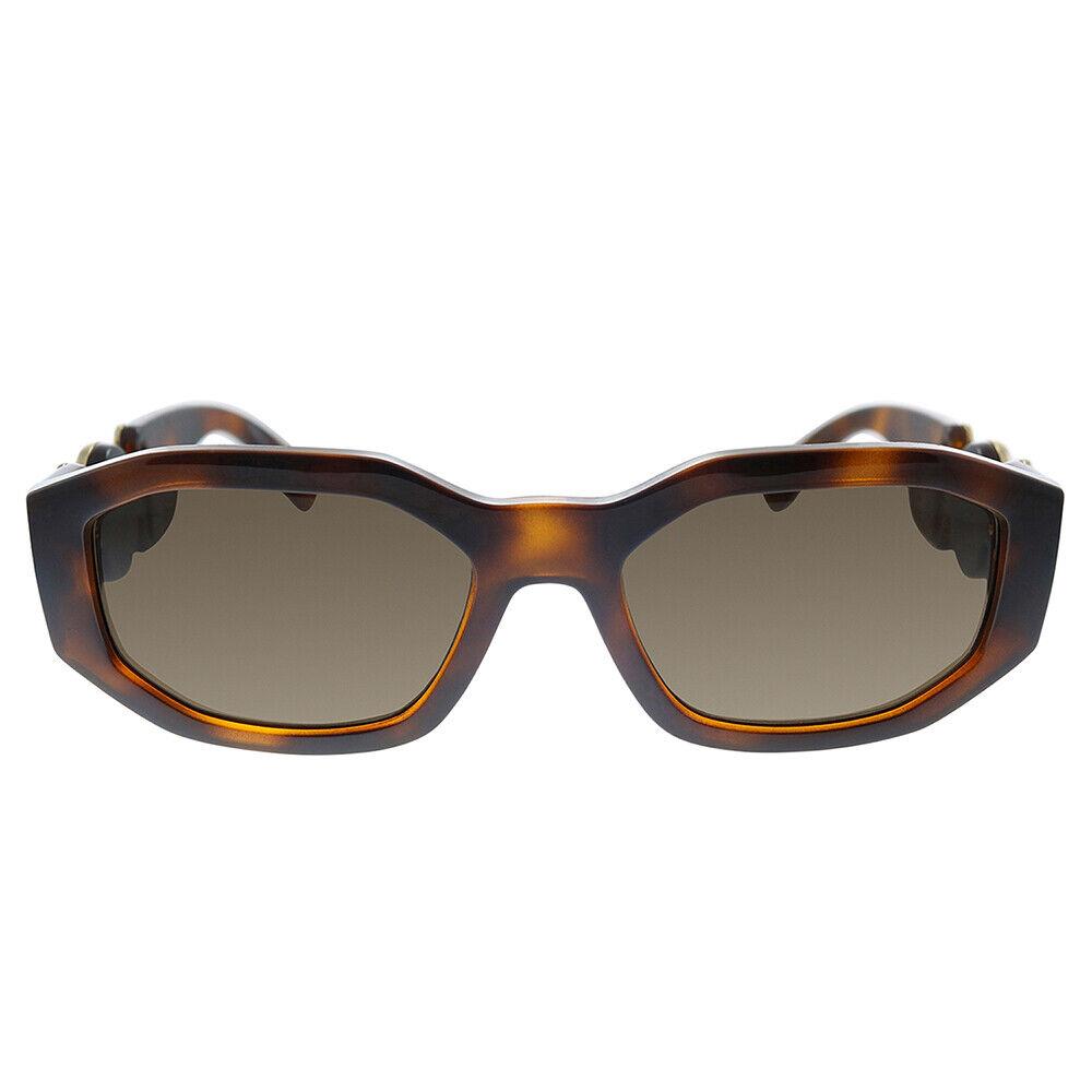 Versace VE 4361 521773 Havana Plastic Geometric Sunglasses Brown Lens