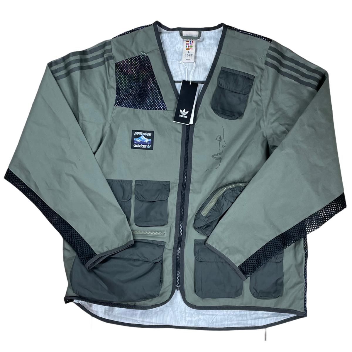 Adidas FA Fishing Jacket Legacy Green FT7946 Men`s Size Large