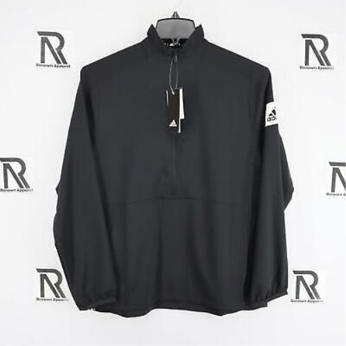 Men Adidas Climalite Gamemode Golf Black Pullover Wind Jacket Size Medium