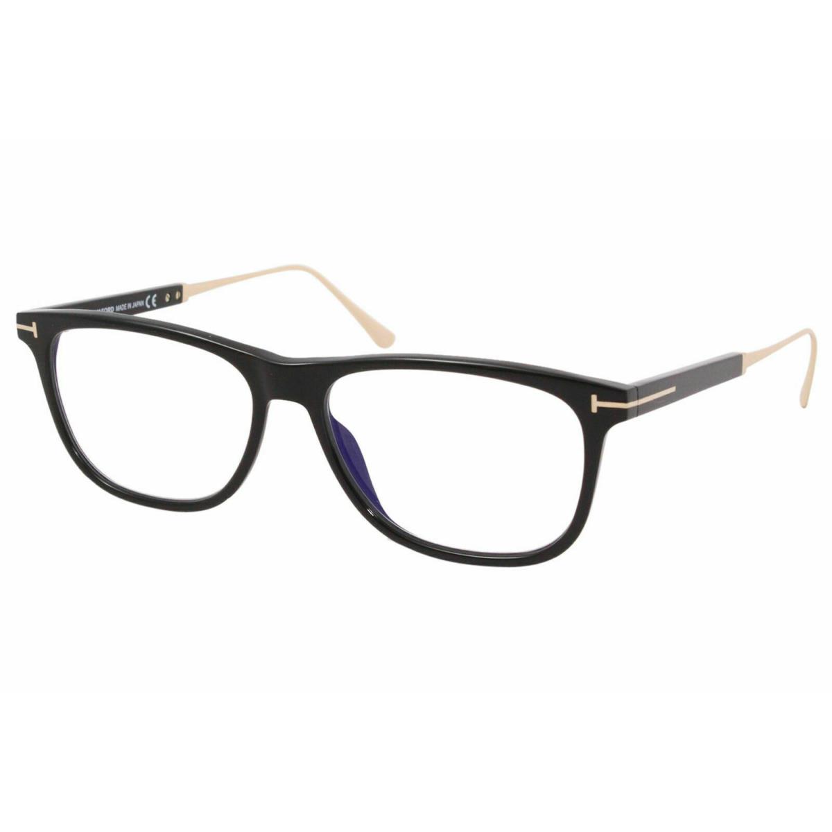 Tom Ford FT5589-B 001 Eyeglasses Black Gold Frame 55mm Titanium