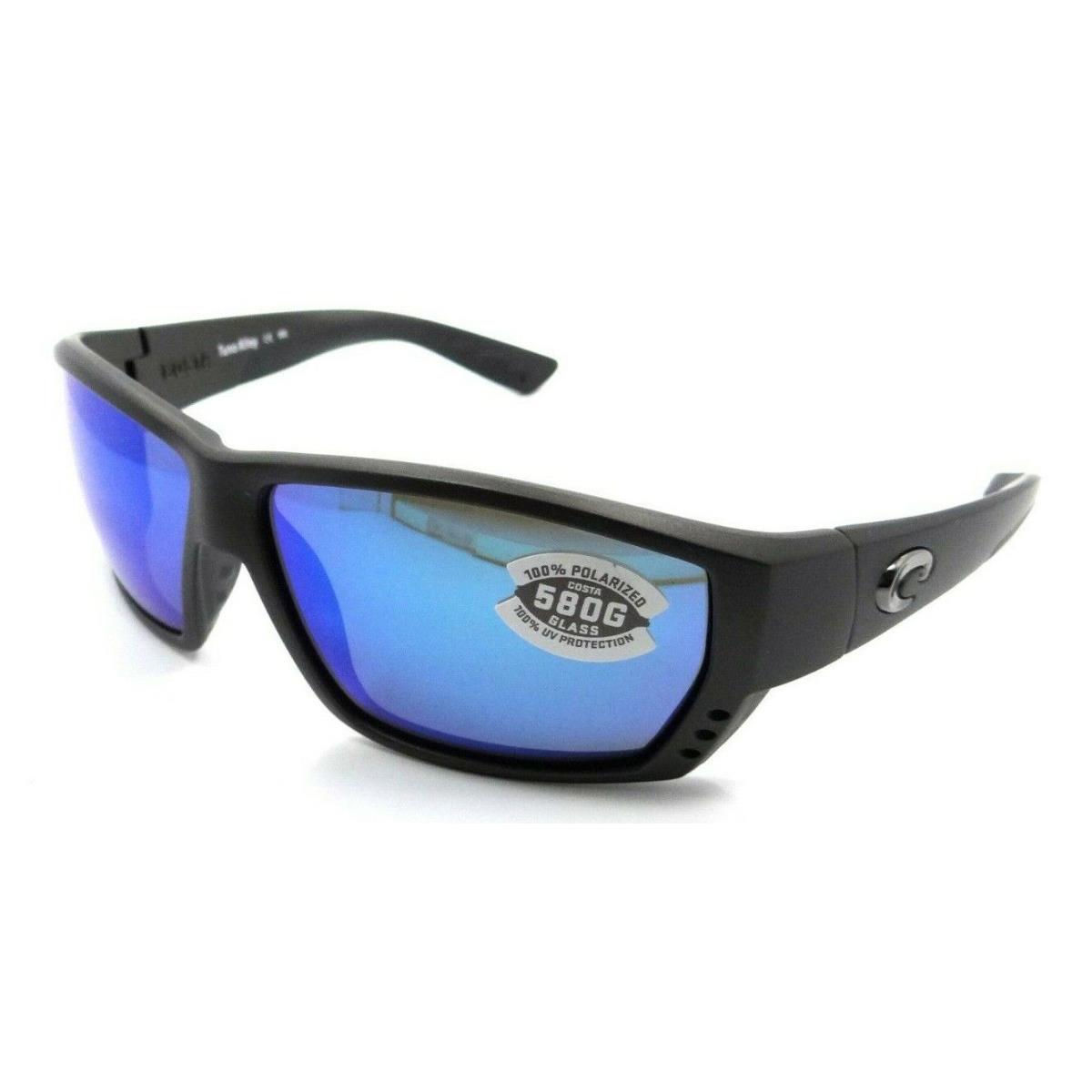 Costa Del Mar Sunglasses Tuna Alley 62-11-125 Matte Steel/blue Mirror 580G Glass - Gray Frame