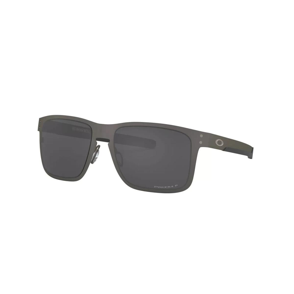 Oakley OO4123-06 Holbrook Metal Sunglasses Matte Gunmetal Prizm Black Polarized - Frame: Gray, Lens: Black