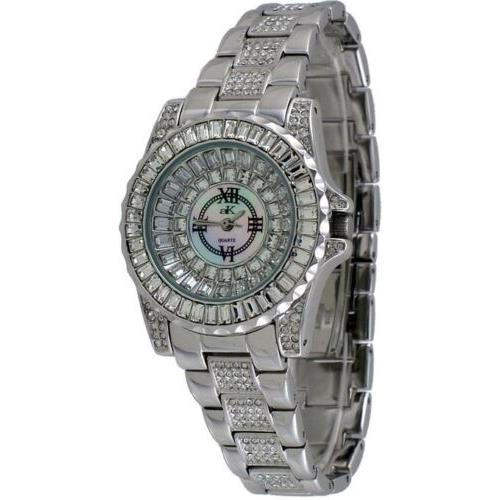 Adee Kaye AK9-11L/CR Women`s Quartz Crystal Accented Stainless Steel Watch