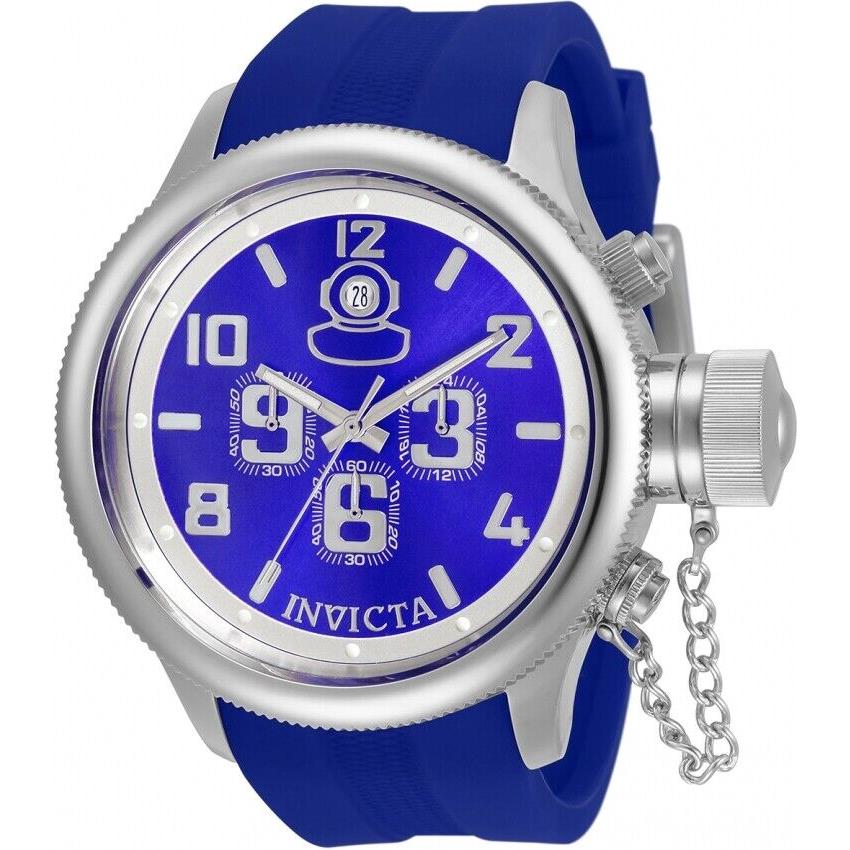 Invicta Russian Diver Men`s Quartz Watch 52mm Blue - Blue Dial, Blue Band
