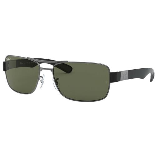 Ray-ban Gunmetal Polarized Green Sunglasses RB3522 004/9A 64/ RB3522004/9A-64