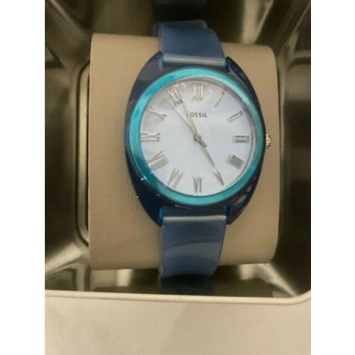 Fossil watch JELLY - SILVER Dial, Blue Band 0