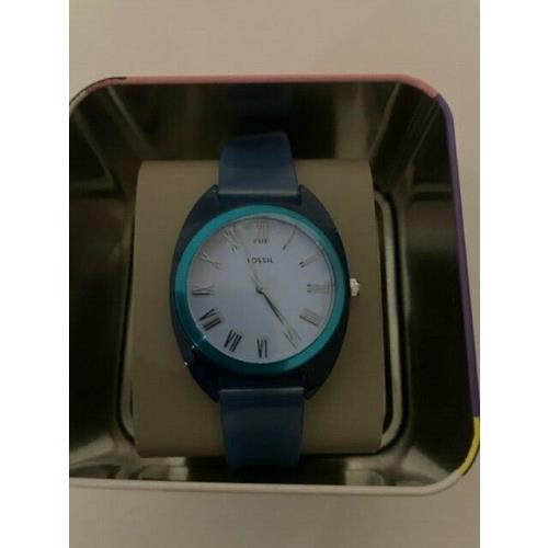 Fossil watch JELLY - SILVER Dial, Blue Band 1