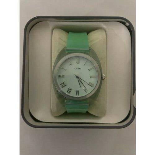Fossil watch GREEN JELLY - Silver Dial, Green Band 0