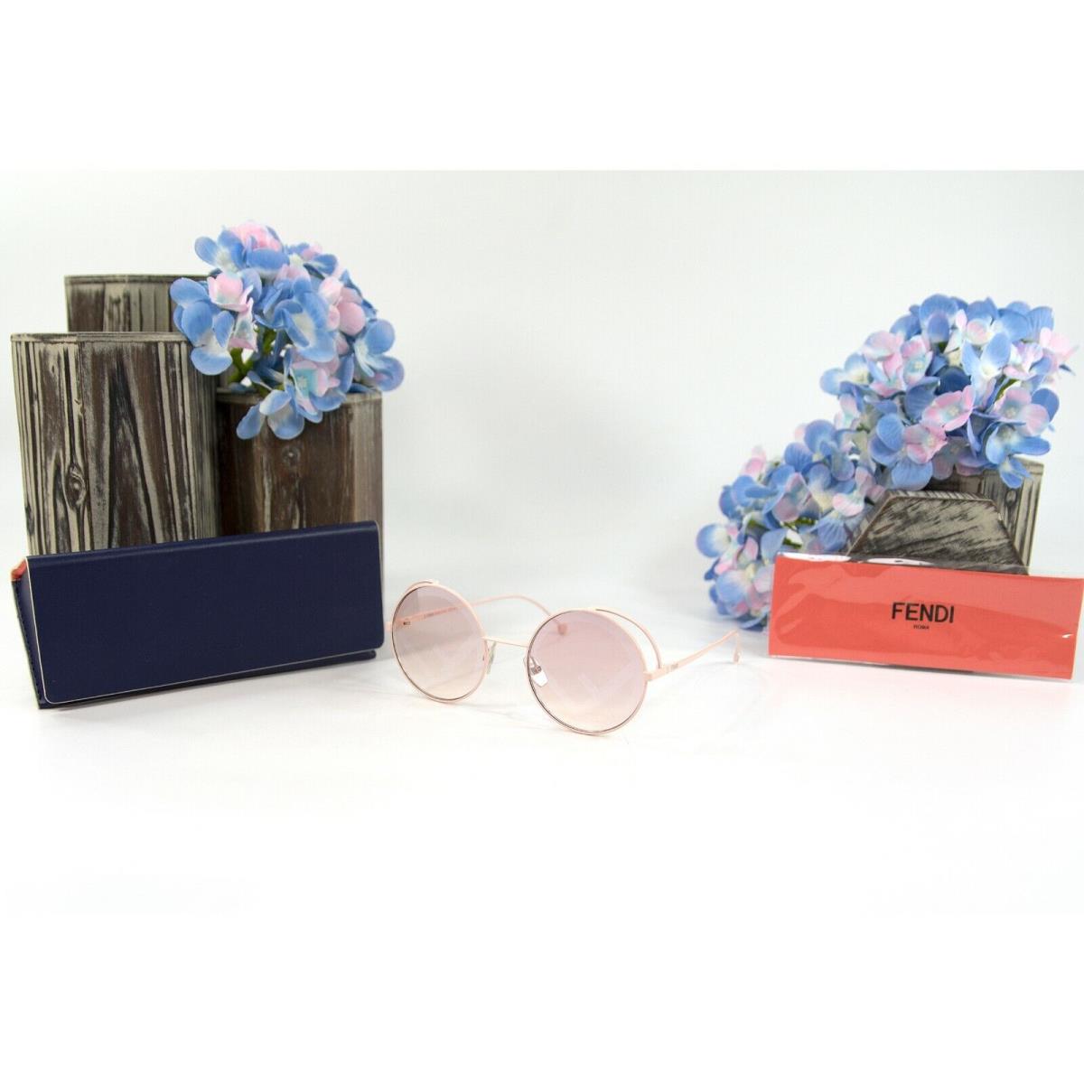 Fendi FF0343 Round FF Powder Pink Metal Sunglasses Case