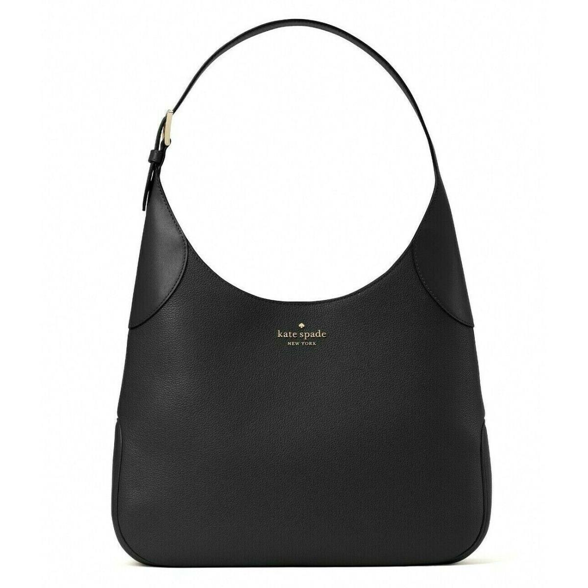 New Kate Spade Aster Shoulder Bag Pebble and Smooth Leather Black