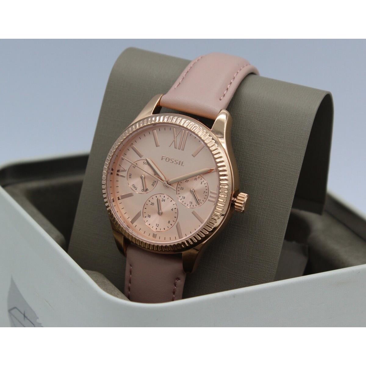 Fossil Rye Multifunction Chrono Pink Rose Gold Womens BQ3763 Watch