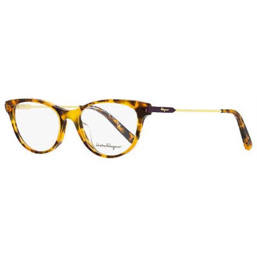 Salvatore Ferragamo Cat Eye Eyeglasses SF2852 638 Rust Havana/gold 52mm 2852