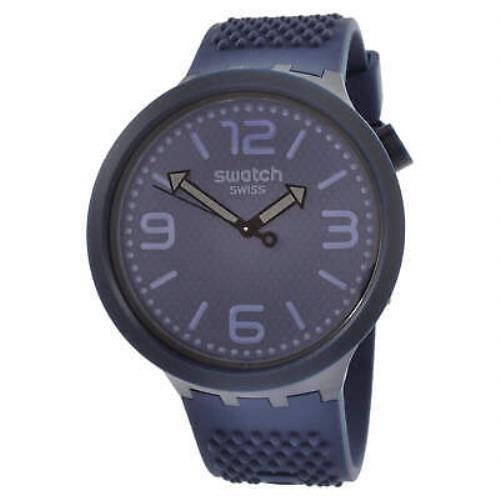 Swatch Men`s Watch Big Bold Bbnavy Swiss Quartz Blue Dial Rubber Strap SO27N100