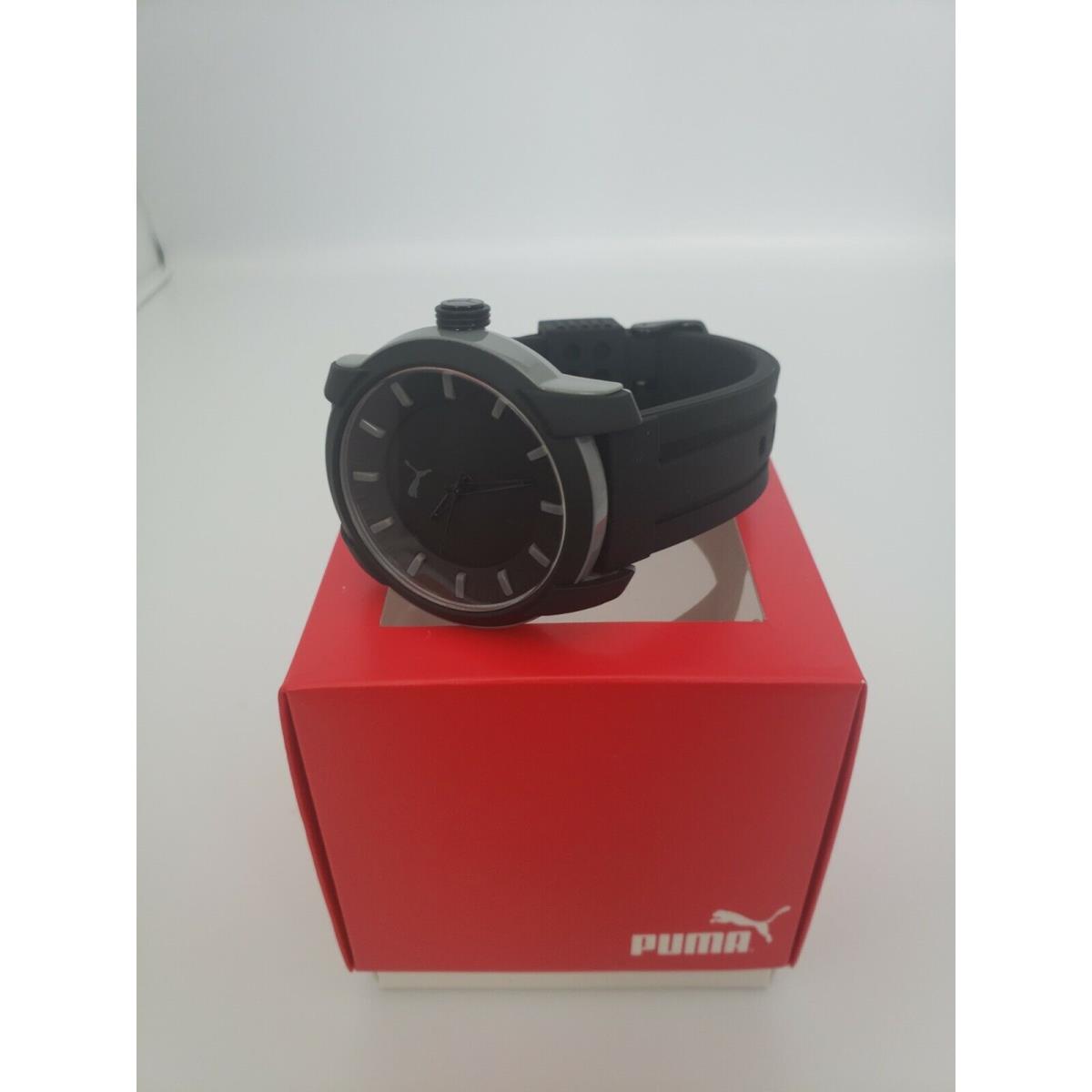 Puma 2 Unisex Three-hand Black Silicone Watch P6018