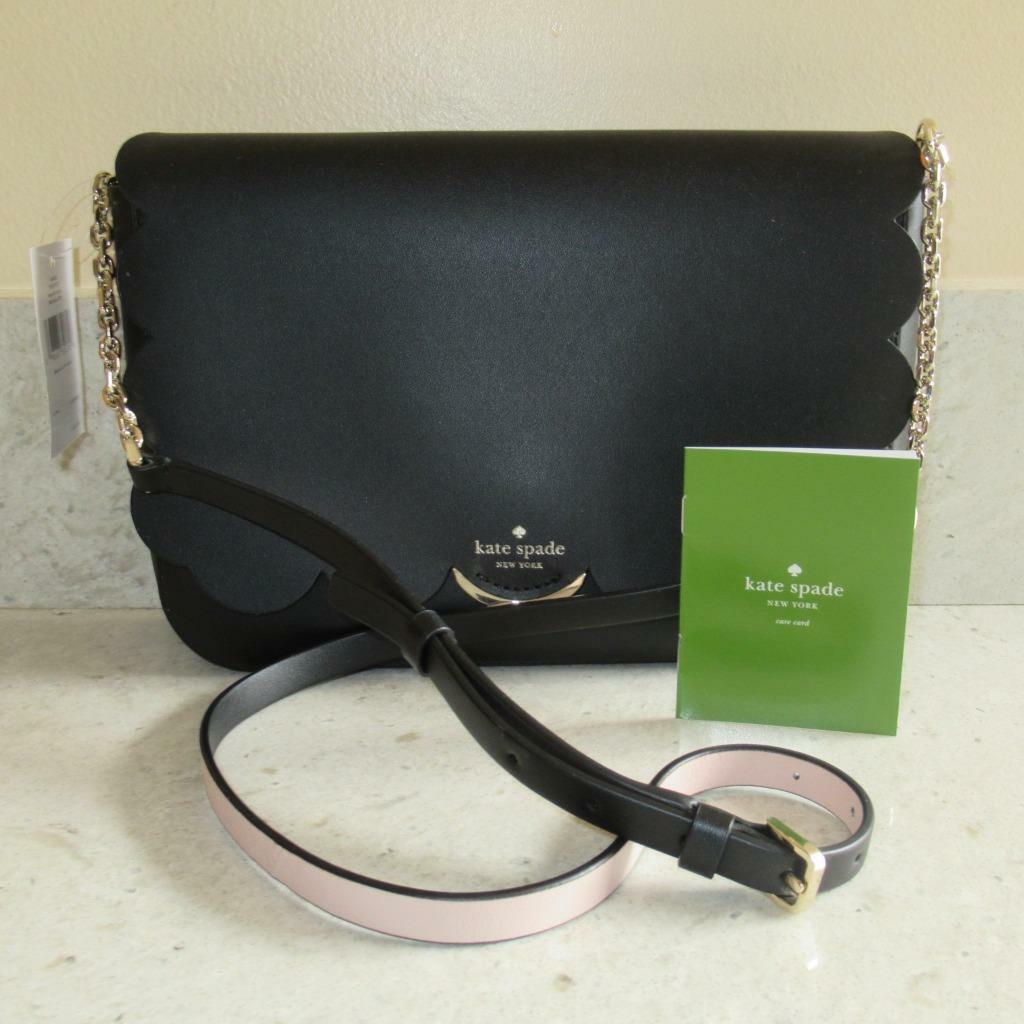 New Kate Spade Izabella Magnolia Street Black Pink Crossbody Shoulder Bag