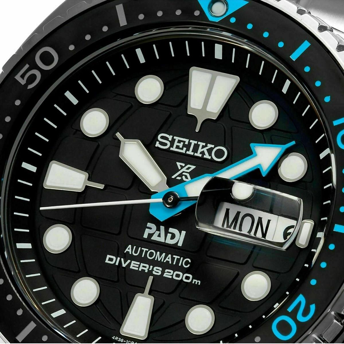 Seiko Men`s Prospex Automatic Black Dial Silver Tone Watch SRPG19