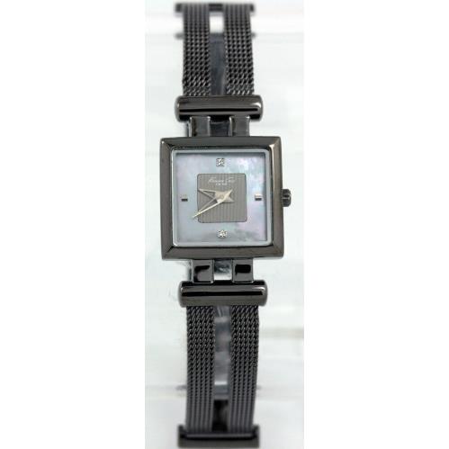 Kenneth Cole York KC4624 Womens Mesh Analog Square Watch Mop Crystals