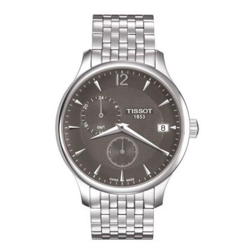 Tissot Tradition Gmt Anthracite Dial Men`s Watch T063.639.11.067.00 - Anthracite Dial, Silver Band