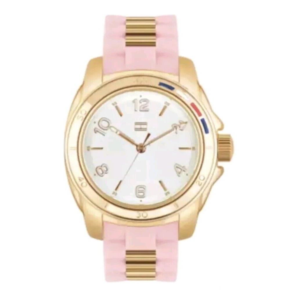 Tommy Hilfiger Women`s Rose Gold Watch Pink and Gold Band 37.5 mm 1782008