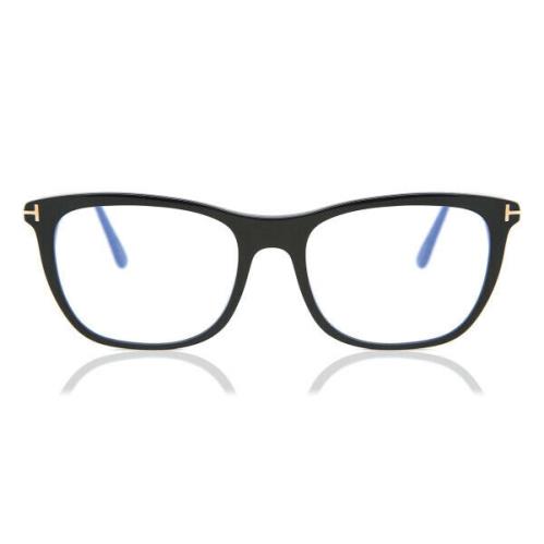 Tom Ford TF 5672 B 005 Black Frame Blue Block Lens Eyeglasses 54mm Italy