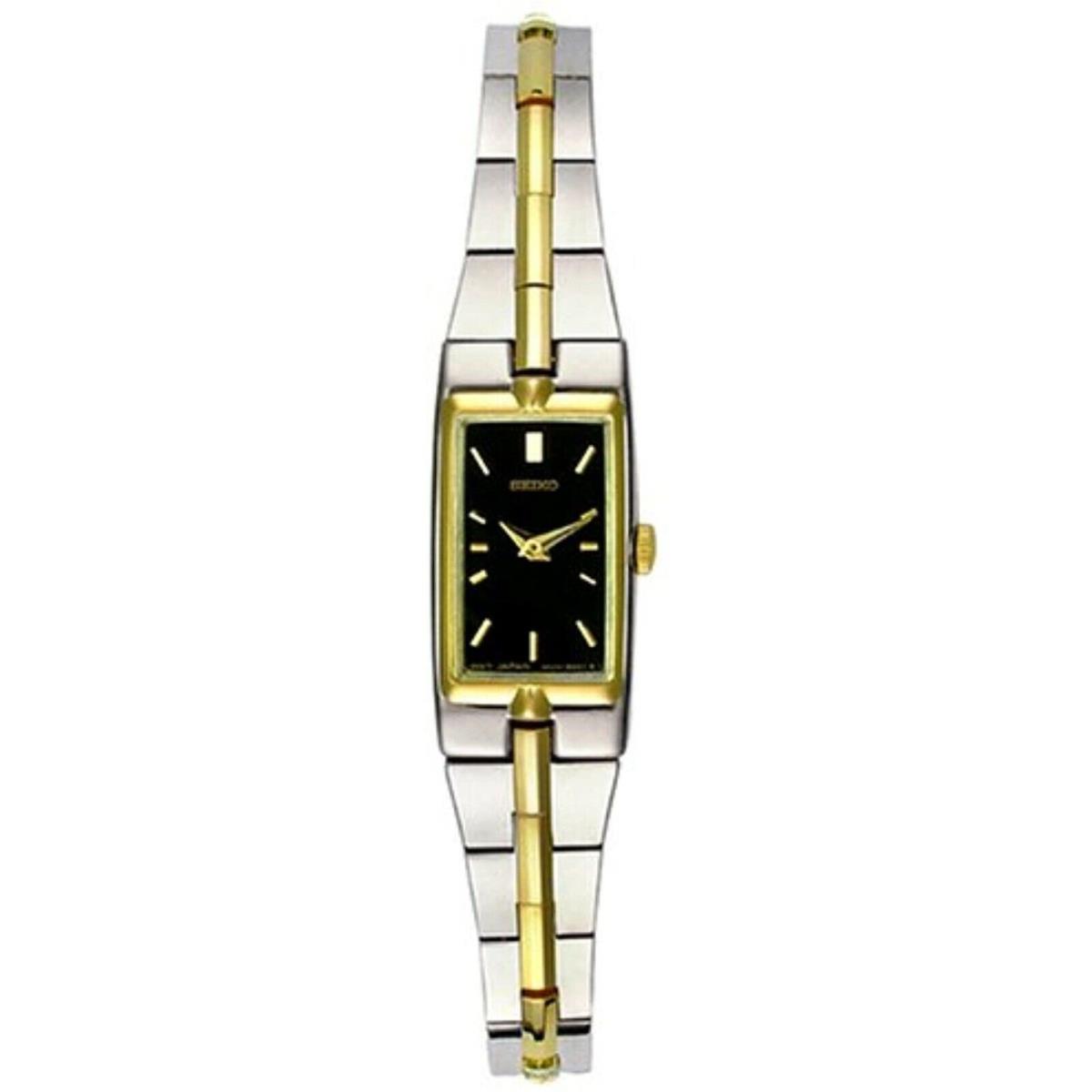 Seiko SZZB84 Gold Tone Rectangular Case Classic Womens Dress Watch