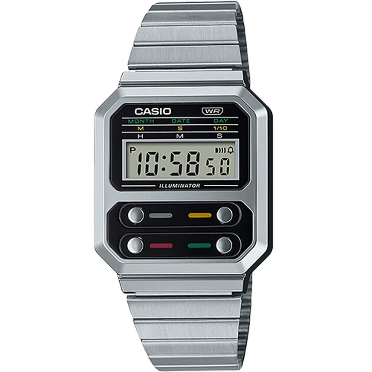 G-shock By Casio Men`s A100WE-1A Silver Digital Watch Timepiece Active