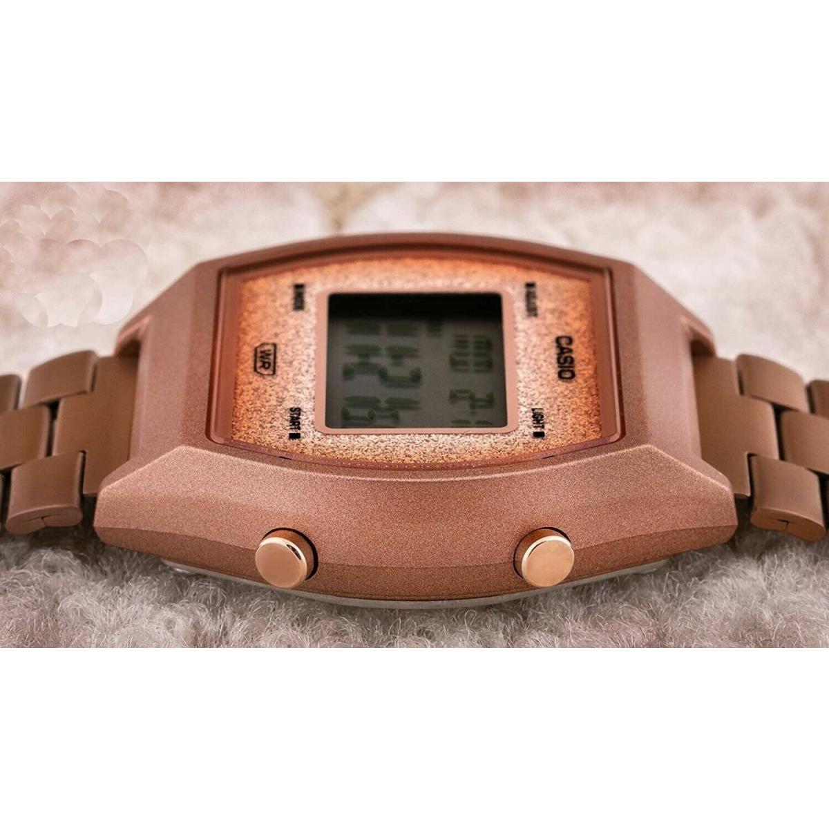 Casio B640WCG-5D Popular Vintage Design Rose Gold Stainless Steel Digital Watch